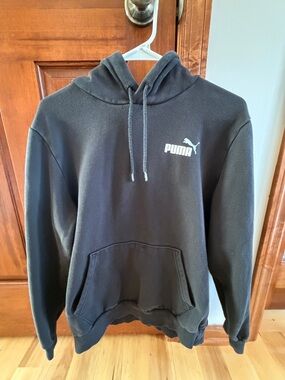 Puma Black Pullover Hoodie with White Logo